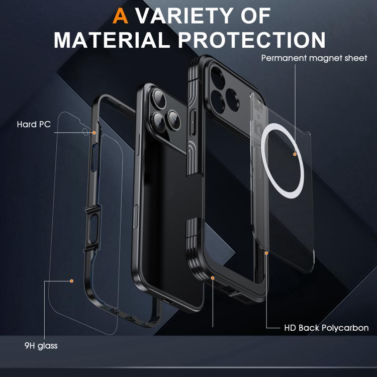 For iPhone 17 Pro Life Waterproof MagSafe Magnetic Rugged Phone Case(Black) - iPhone 17 Pro Cases by buy2fix | Online Shopping UK | buy2fix