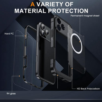 For iPhone 17 Pro Life Waterproof MagSafe Magnetic Rugged Phone Case(Black) - iPhone 17 Pro Cases by buy2fix | Online Shopping UK | buy2fix