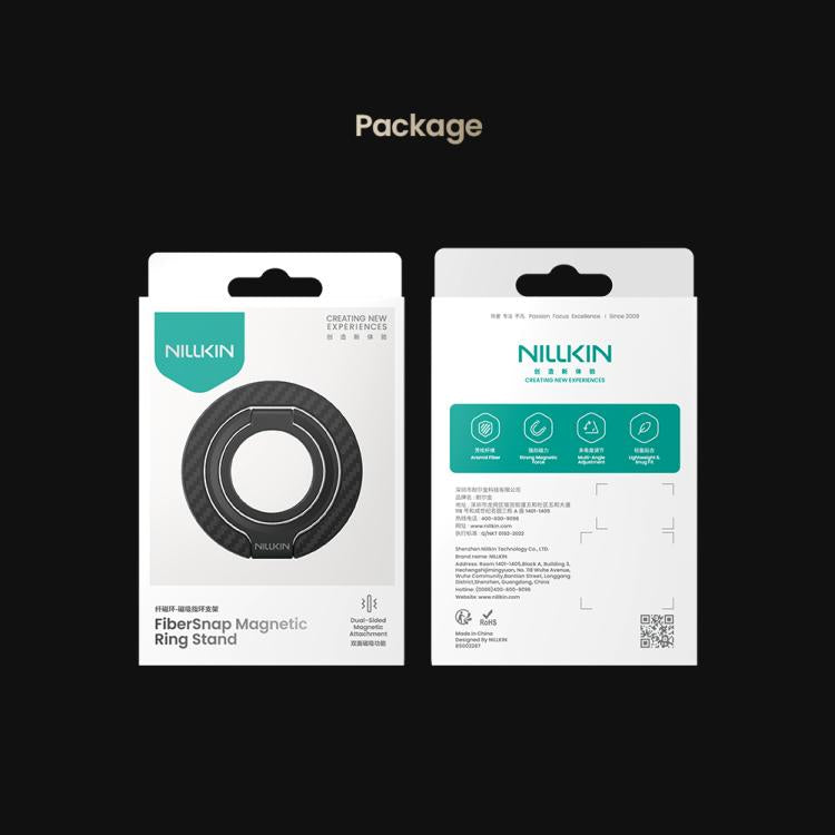 NILLKIN NKL13 FiberSnap 360 Degree Rotating Double-Sided Magnetic Finger Ring Phone Holder(Black) - Ring Holder by NILLKIN | Online Shopping UK | buy2fix