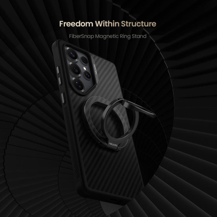 NILLKIN NKL13 FiberSnap 360 Degree Rotating Double-Sided Magnetic Finger Ring Phone Holder(Black) - Ring Holder by NILLKIN | Online Shopping UK | buy2fix