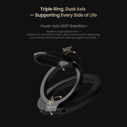 NILLKIN NKL13 FiberSnap 360 Degree Rotating Double-Sided Magnetic Finger Ring Phone Holder(Black) - Ring Holder by NILLKIN | Online Shopping UK | buy2fix