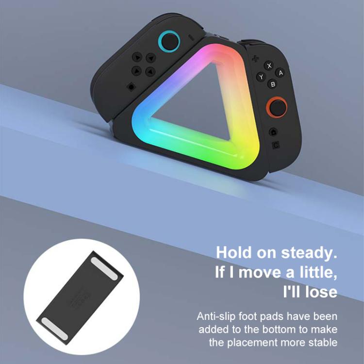 For Nintendo Switch 2 4 in 1 Triangle Handle Charging Base with RGB Light(Black) - Charger & Power by buy2fix | Online Shopping UK | buy2fix