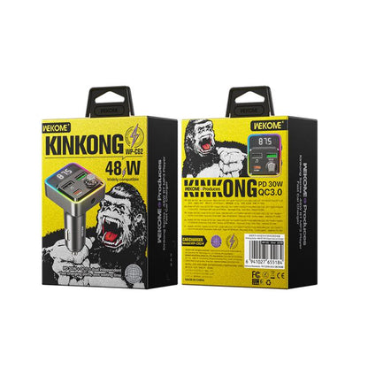 WK WP-C62 48W BT MP3 Player Fast Car Charger(Silver) - Car Charger by WK | Online Shopping UK | buy2fix