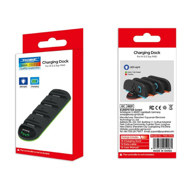 For Nintendo Switch 2 Handle 4 in 1 Charging Station with LED Display Light(Black) - Charger & Power by buy2fix | Online Shopping UK | buy2fix