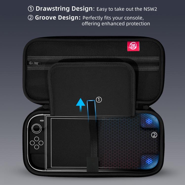 For Nintendo Switch 2 EVA Portable Shockproof Waterproof Portable Game Console Storage Bag(Black White) - Bags by buy2fix | Online Shopping UK | buy2fix