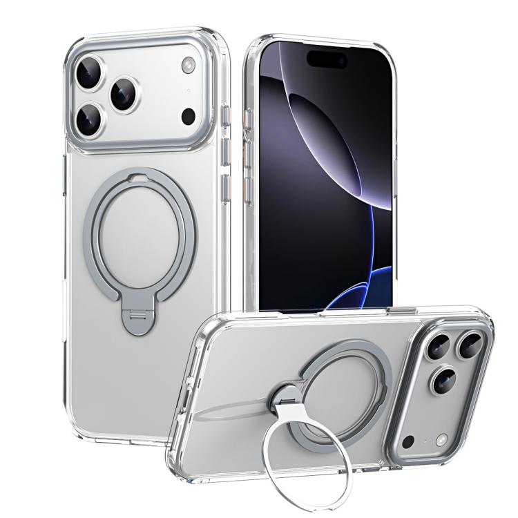 For iPhone 17 Pro Max Double Ring MagSafe Magnetic Holder Phone Case(Transparent) - iPhone 17 Pro Max Cases by buy2fix | Online Shopping UK | buy2fix