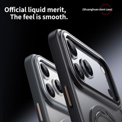 For iPhone 17 Pro Max Double Ring MagSafe Magnetic Holder Phone Case(Transparent) - iPhone 17 Pro Max Cases by buy2fix | Online Shopping UK | buy2fix