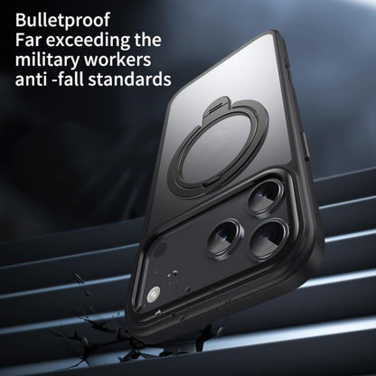 For iPhone 17 Pro Double Ring MagSafe Magnetic Holder Phone Case(Matte Blue) - iPhone 17 Pro Cases by buy2fix | Online Shopping UK | buy2fix