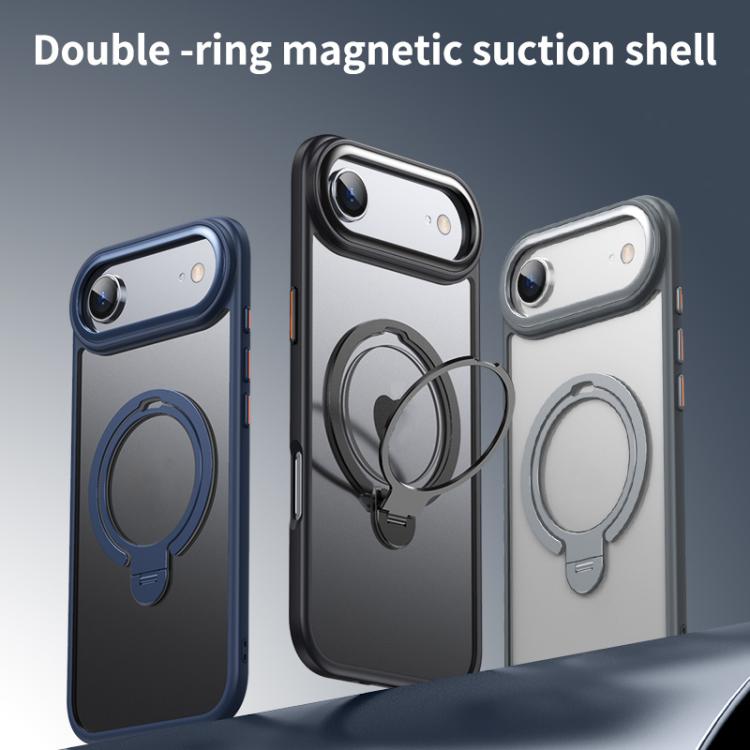 For iPhone Air Double Ring MagSafe Magnetic Holder Phone Case(Transparent) - iPhone Air Cases by buy2fix | Online Shopping UK | buy2fix