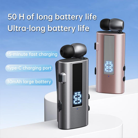 K92 Collar Clip Wireless Bluetooth Earphone(Silver) - Bluetooth Earphone by buy2fix | Online Shopping UK | buy2fix