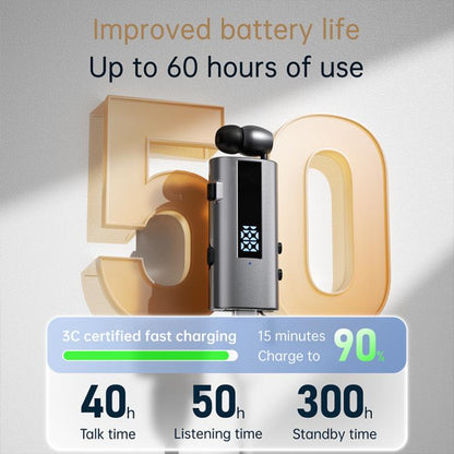 K92 Collar Clip Wireless Bluetooth Earphone(Silver) - Bluetooth Earphone by buy2fix | Online Shopping UK | buy2fix