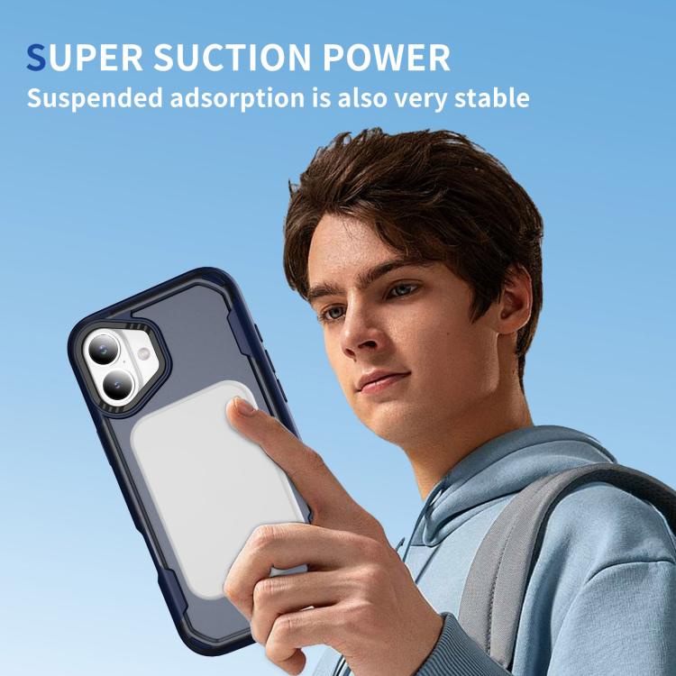 For iPhone 17 Defend Rugged Gear Holder MagSafe Phone Case(Blue + Transparent Blue) - iPhone 17 Cases by buy2fix | Online Shopping UK | buy2fix