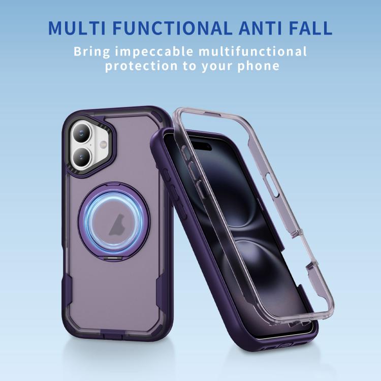 For iPhone 17 Defend Rugged Gear Holder MagSafe Phone Case(Purple + Dark Purple) - iPhone 17 Cases by buy2fix | Online Shopping UK | buy2fix