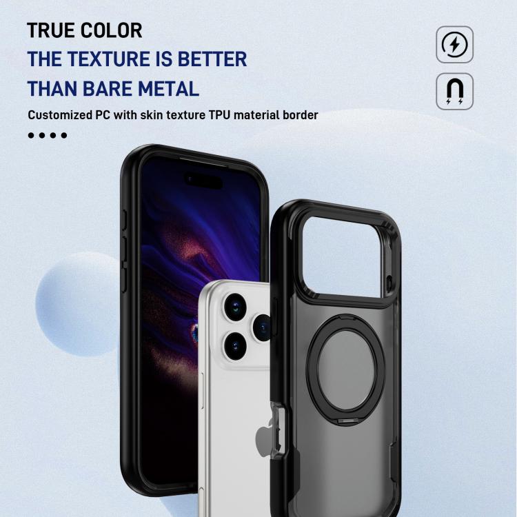 For iPhone 17 Pro Defend Rugged Gear Holder MagSafe Phone Case(Black + Transparent Grey) - iPhone 17 Pro Cases by buy2fix | Online Shopping UK | buy2fix