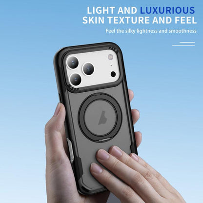 For iPhone 17 Pro Defend Rugged Gear Holder MagSafe Phone Case(Black + Transparent Grey) - iPhone 17 Pro Cases by buy2fix | Online Shopping UK | buy2fix