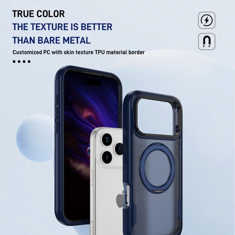 For iPhone 17 Pro Defend Rugged Gear Holder MagSafe Phone Case(Blue + Transparent Blue) - iPhone 17 Pro Cases by buy2fix | Online Shopping UK | buy2fix