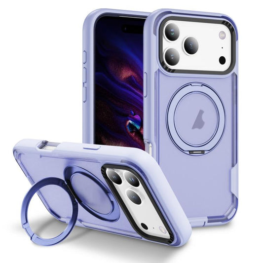 For iPhone 17 Pro Defend Rugged Gear Holder MagSafe Phone Case(Light Purple + Transparent Purple) - iPhone 17 Pro Cases by buy2fix | Online Shopping UK | buy2fix