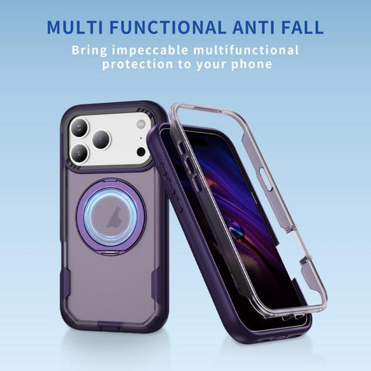 For iPhone 17 Pro Defend Rugged Gear Holder MagSafe Phone Case(Purple + Dark Purple) - iPhone 17 Pro Cases by buy2fix | Online Shopping UK | buy2fix