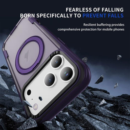 For iPhone 17 Pro Defend Rugged Gear Holder MagSafe Phone Case(Purple + Dark Purple) - iPhone 17 Pro Cases by buy2fix | Online Shopping UK | buy2fix