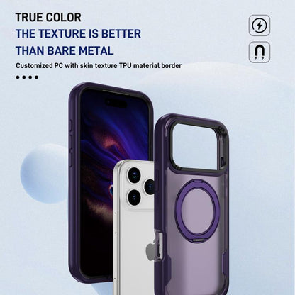 For iPhone 17 Pro Defend Rugged Gear Holder MagSafe Phone Case(Purple + Dark Purple) - iPhone 17 Pro Cases by buy2fix | Online Shopping UK | buy2fix