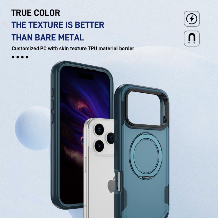 For iPhone 17 Pro Max Defend Rugged Gear Holder MagSafe Phone Case(Royal Blue + Blue) - iPhone 17 Pro Max Cases by buy2fix | Online Shopping UK | buy2fix