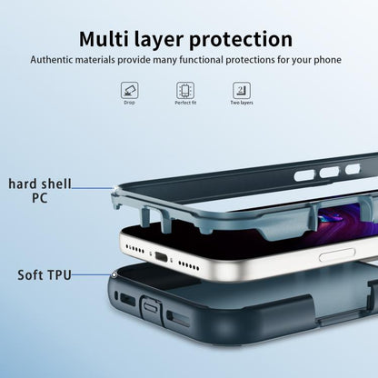 For iPhone 17 Pro Max Defend Rugged Gear Holder MagSafe Phone Case(Royal Blue + Blue) - iPhone 17 Pro Max Cases by buy2fix | Online Shopping UK | buy2fix