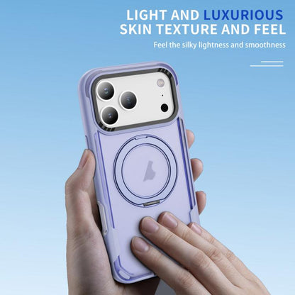 For iPhone 17 Pro Max Defend Rugged Gear Holder MagSafe Phone Case(Light Purple + Transparent Purple) - iPhone 17 Pro Max Cases by buy2fix | Online Shopping UK | buy2fix