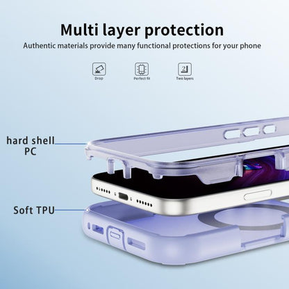 For iPhone 17 Pro Max Defend Rugged Gear Holder MagSafe Phone Case(Light Purple + Transparent Purple) - iPhone 17 Pro Max Cases by buy2fix | Online Shopping UK | buy2fix