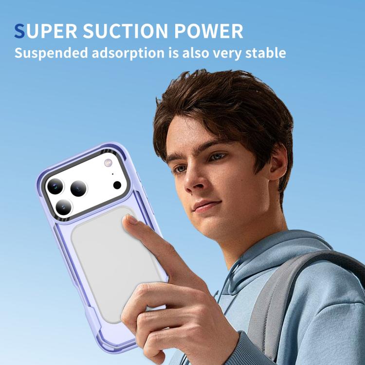 For iPhone 17 Pro Max Defend Rugged Gear Holder MagSafe Phone Case(Light Purple + Transparent Purple) - iPhone 17 Pro Max Cases by buy2fix | Online Shopping UK | buy2fix