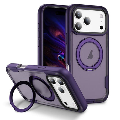 For iPhone 17 Pro Max Defend Rugged Gear Holder MagSafe Phone Case(Purple + Dark Purple) - iPhone 17 Pro Max Cases by buy2fix | Online Shopping UK | buy2fix