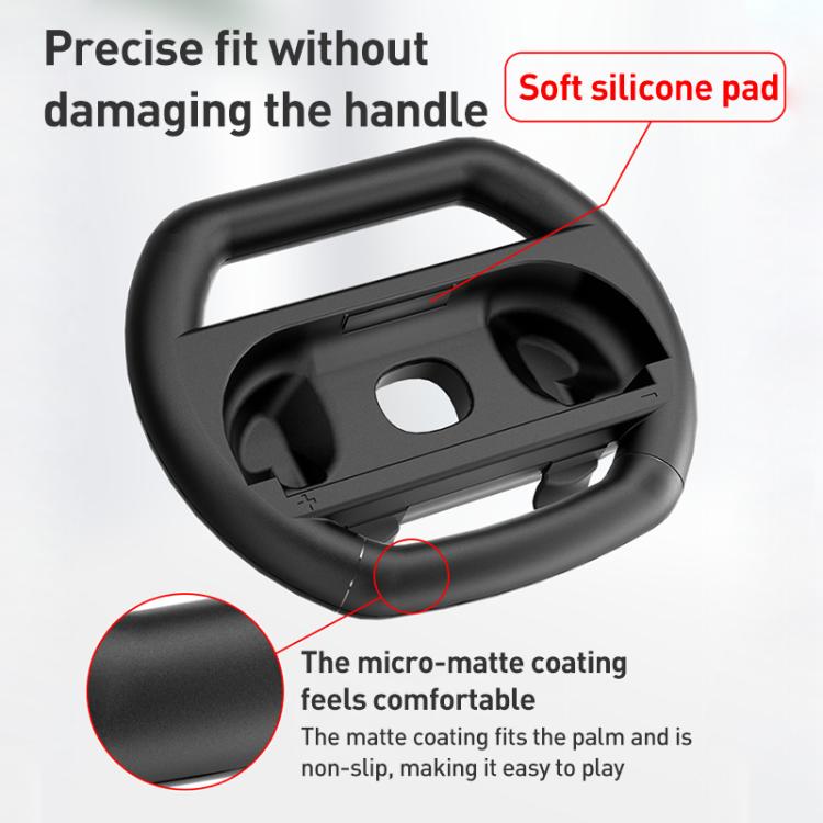 For Nintendo Switch 2 Joy-Con 1pair iPlay HBS-2813 Controller Racing Simple Steering Wheel(黑色) - Gamepads by iplay | Online Shopping UK | buy2fix