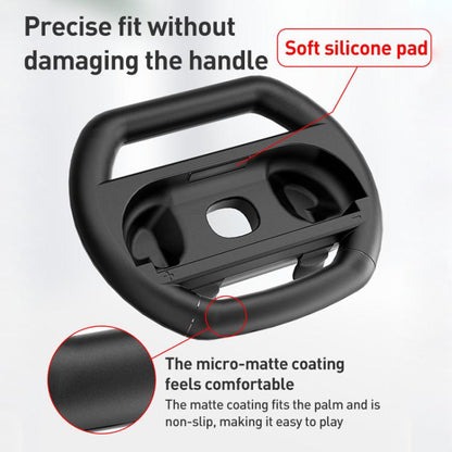 For Nintendo Switch 2 Joy-Con 1pair iPlay HBS-2813 Controller Racing Simple Steering Wheel(黑色) - Gamepads by iplay | Online Shopping UK | buy2fix