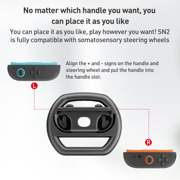 For Nintendo Switch 2 Joy-Con 1pair iPlay HBS-2813 Controller Racing Simple Steering Wheel(黑色) - Gamepads by iplay | Online Shopping UK | buy2fix
