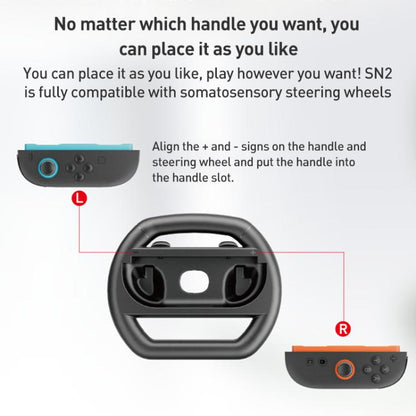 For Nintendo Switch 2 Joy-Con 1pair iPlay HBS-2813 Controller Racing Simple Steering Wheel(黑色) - Gamepads by iplay | Online Shopping UK | buy2fix