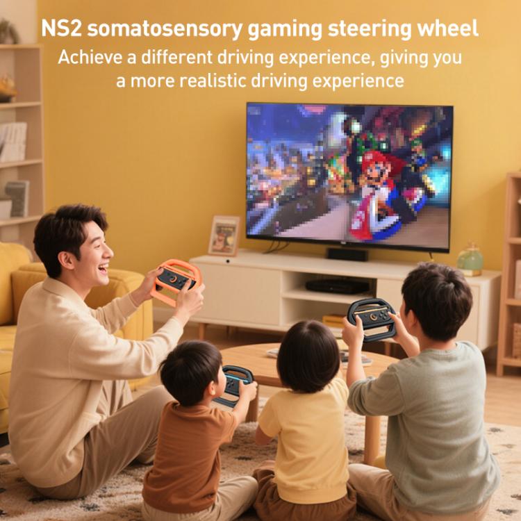 For Nintendo Switch 2 Joy-Con 4pcs iPlay HBS-2813-C Simple Racing Steering Wheel Controller - Gamepads by iplay | Online Shopping UK | buy2fix