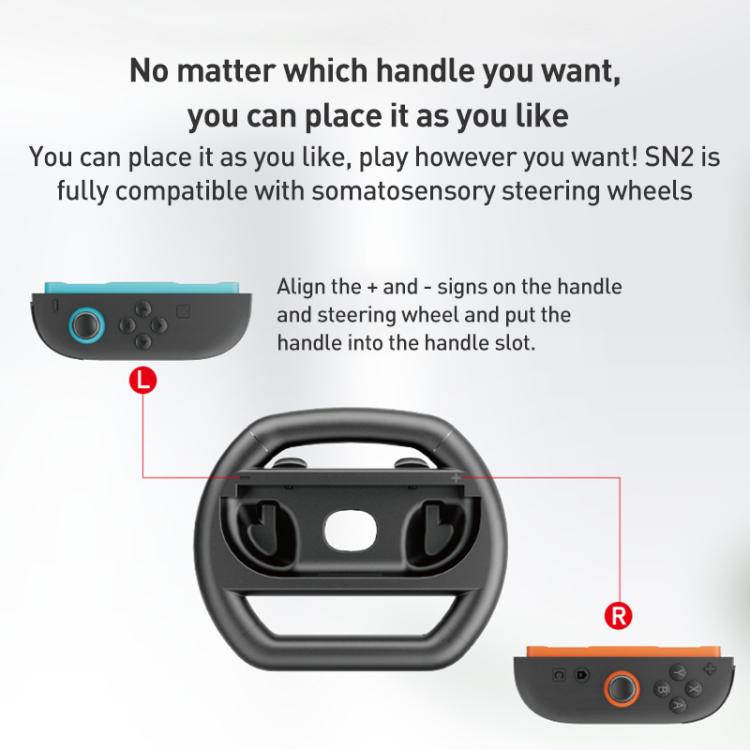 For Nintendo Switch 2 Joy-Con 4pcs iPlay HBS-2813-C Simple Racing Steering Wheel Controller - Gamepads by iplay | Online Shopping UK | buy2fix