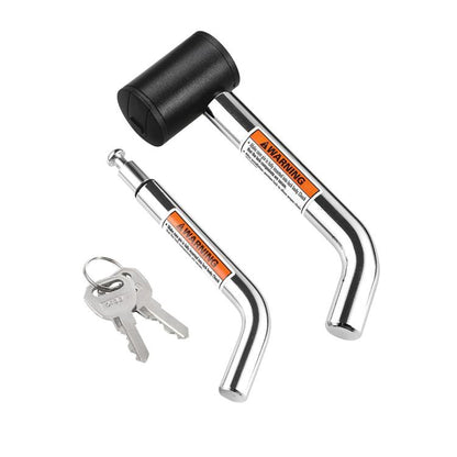 5/8 inch and 1/2 inch Car American Towing Hitch Metal Lock(Silver Black) - Towing Bars by buy2fix | Online Shopping UK | buy2fix