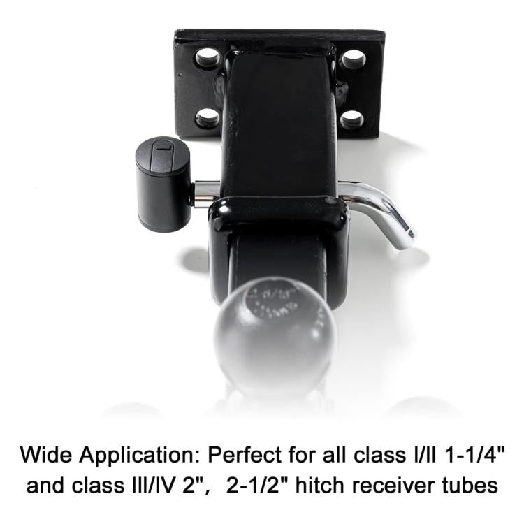 5/8 inch and 1/2 inch Car American Towing Hitch Metal Lock(Silver Black) - Towing Bars by buy2fix | Online Shopping UK | buy2fix