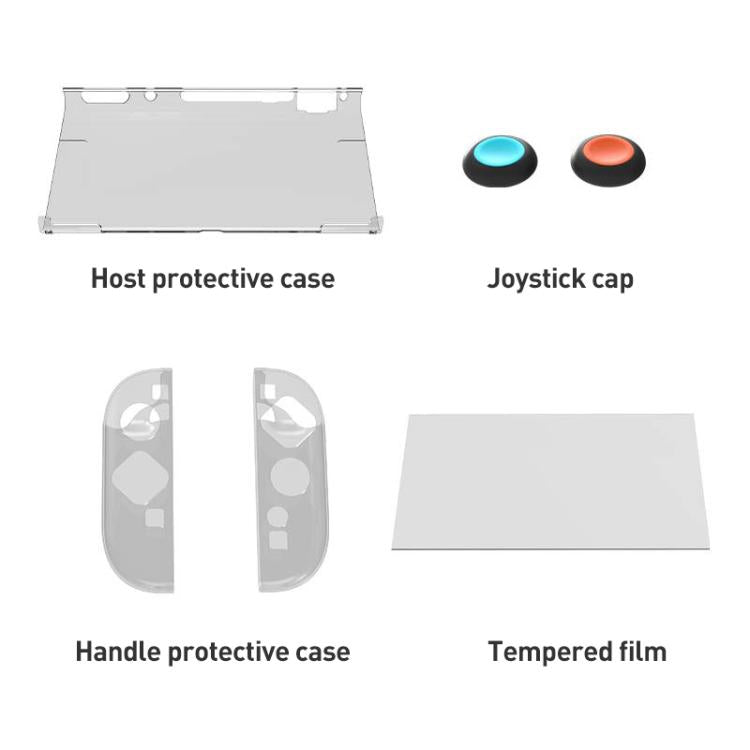 For Nintendo Switch 2 iPlay HBS-2817 6 in 1 Controller Transparent Protective Case - Cases by iplay | Online Shopping UK | buy2fix