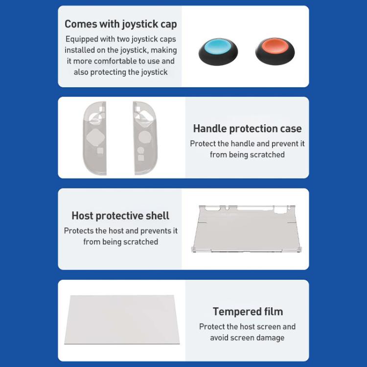 For Nintendo Switch 2 iPlay HBS-2817 6 in 1 Controller Transparent Protective Case - Cases by iplay | Online Shopping UK | buy2fix