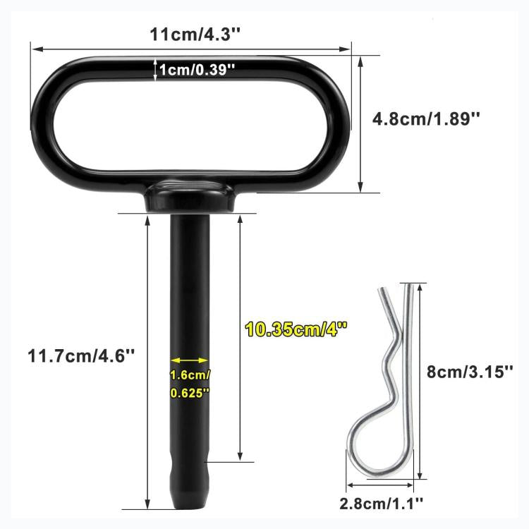 5/8 inch Lawn Tow Behind Attachment Hitch Tractor Towing Hitch Pin(Black) - Towing Bars by buy2fix | Online Shopping UK | buy2fix