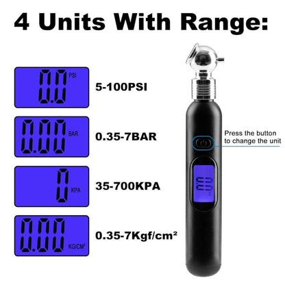 Car LCD display Portable Tire Monitoring Gauge Tire Pressure Tool(Black) - Tire Pressure Gauges by buy2fix | Online Shopping UK | buy2fix