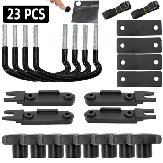 Car Roof Luggage Box Fixing Installation Accessories Roof U-bolt U-hook Clamp Kit(Black) - Roof Racks by buy2fix | Online Shopping UK | buy2fix