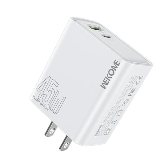US Plug WK WP-U64 45W Kinkong Flash Charge USB+Type-C Port Fast Charger - USB Charger by WK | Online Shopping UK | buy2fix