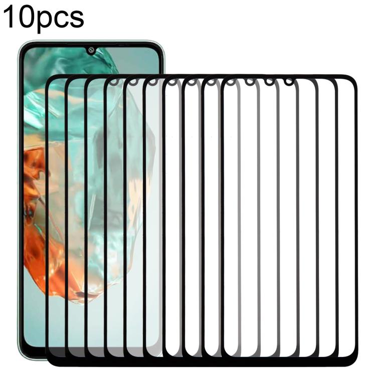 For Samsung Galaxy M05 SM-M055F 10pcs Front Screen Outer Glass Lens with OCA Optically Clear Adhesive - Outer Glass Lens by buy2fix | Online Shopping UK | buy2fix