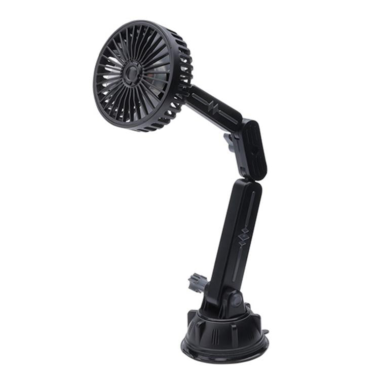 Multifunctional Car Suction Cup Fan 360 Degree Rotation Adjustable Single Had Fan, Specification:Long Rod(Black) - Heating & Fans by buy2fix | Online Shopping UK | buy2fix