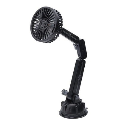 Multifunctional Car Suction Cup Fan 360 Degree Rotation Adjustable Single Had Fan, Specification:Long Rod(Black) - Heating & Fans by buy2fix | Online Shopping UK | buy2fix