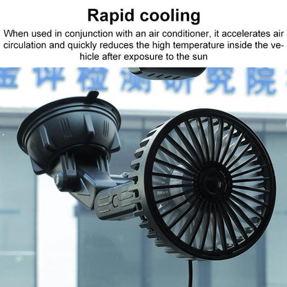 Multifunctional Car Suction Cup Fan 360 Degree Rotation Adjustable Single Head Fan, Specification:Short Rod(Black) - Heating & Fans by buy2fix | Online Shopping UK | buy2fix