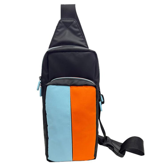 For Nintendo Switch 2 iPlay HBS-2844 Colorblock Crossbody Game Console Storage Bag(Orange Blue) - Bags by iplay | Online Shopping UK | buy2fix