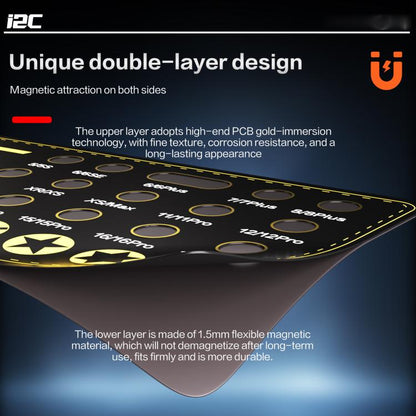 i2C SCO Full Adsorption Magnetic Screw Plate(Black) - Magnetic Screws Mat by i2C | Online Shopping UK | buy2fix